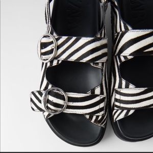 Zebra print women Zara sandals